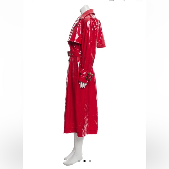 Vivetta Lacquer Red vinyl trench coat patent oversized latex rain trapeze Nerly - Picture 7 of 17
